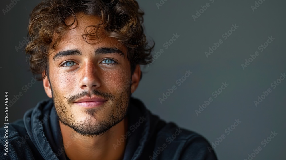 handsome young man looking thoughtful against a gray background .hight relustion handsome young man looking thoughtful against a gray background .hight relustion