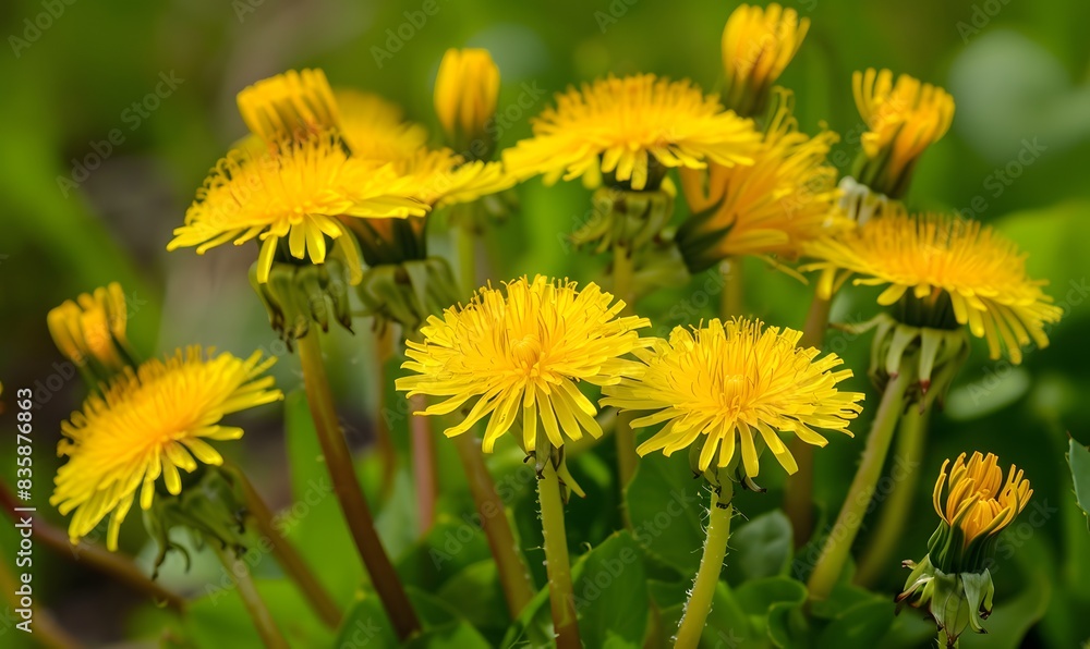 Flourishing Dandelion Taraxacum, Generative AI Flourishing Dandelion Taraxacum, Generative AI