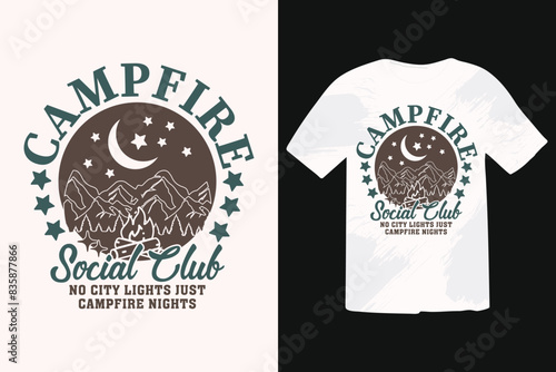 Campfire Social Club SVG, Camping Summer SVG T-shirt Design