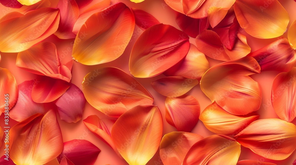 Vibrant tulip petal in red and yellow against a simple, clean backdrop, demonstrating a sense of elegance and beauty. Vibrant tulip petal in red and yellow against a simple, clean backdrop, demonstrating a sense of elegance and beauty.
