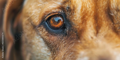 Dog Eye Close-up - Man's Best Friend, Pet, Animal, Biodiversity, World Environment Day, 4K Wallpaper. A detailed close-up of a dog's eye, capturing the intricate details and textures of this fascinati photo