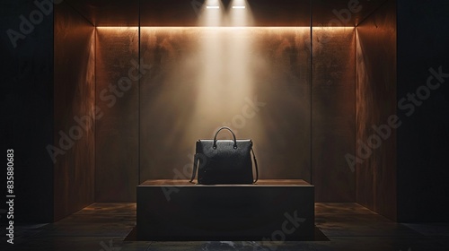 black leather bag photo
