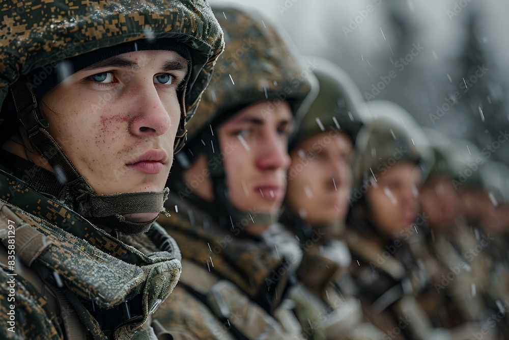 Close Up of Military Soldiers in Snow Close Up of Military Soldiers in Snow