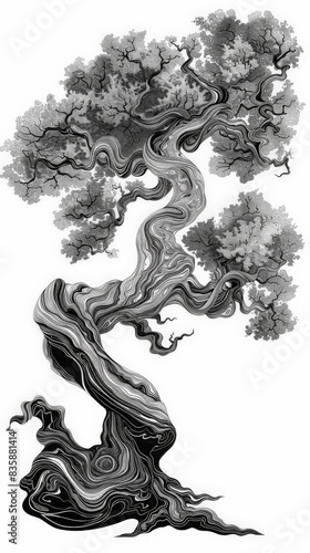 Artistic Black And White Tree Illustration