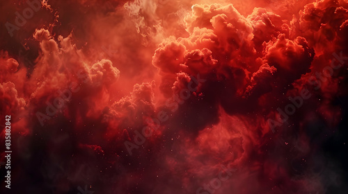 red fire and smoke background realistic