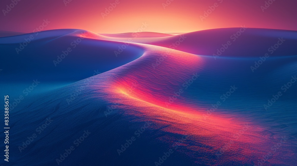 Fototapeta premium An abstract representation of a spiritual journey, featuring a winding path leading to a distant light. The minimalist design and subtle gradients emphasize the sense of progress and enlightenment,