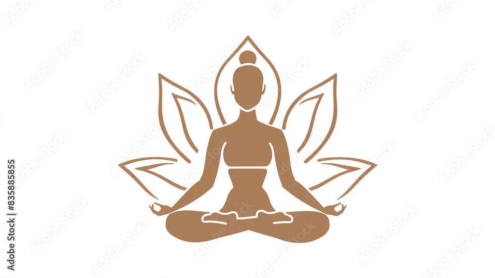 simple yoga logo with woman luxury design on white background with copy space. place for text. layout simple yoga logo with woman luxury design on white background with copy space. place for text. layout