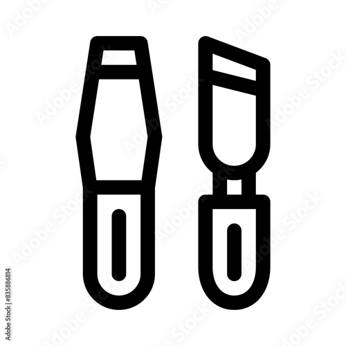 wood chisel line icon