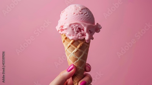 The pink ice cream cone photo