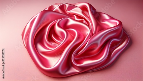An image of smooth silky pink fabric