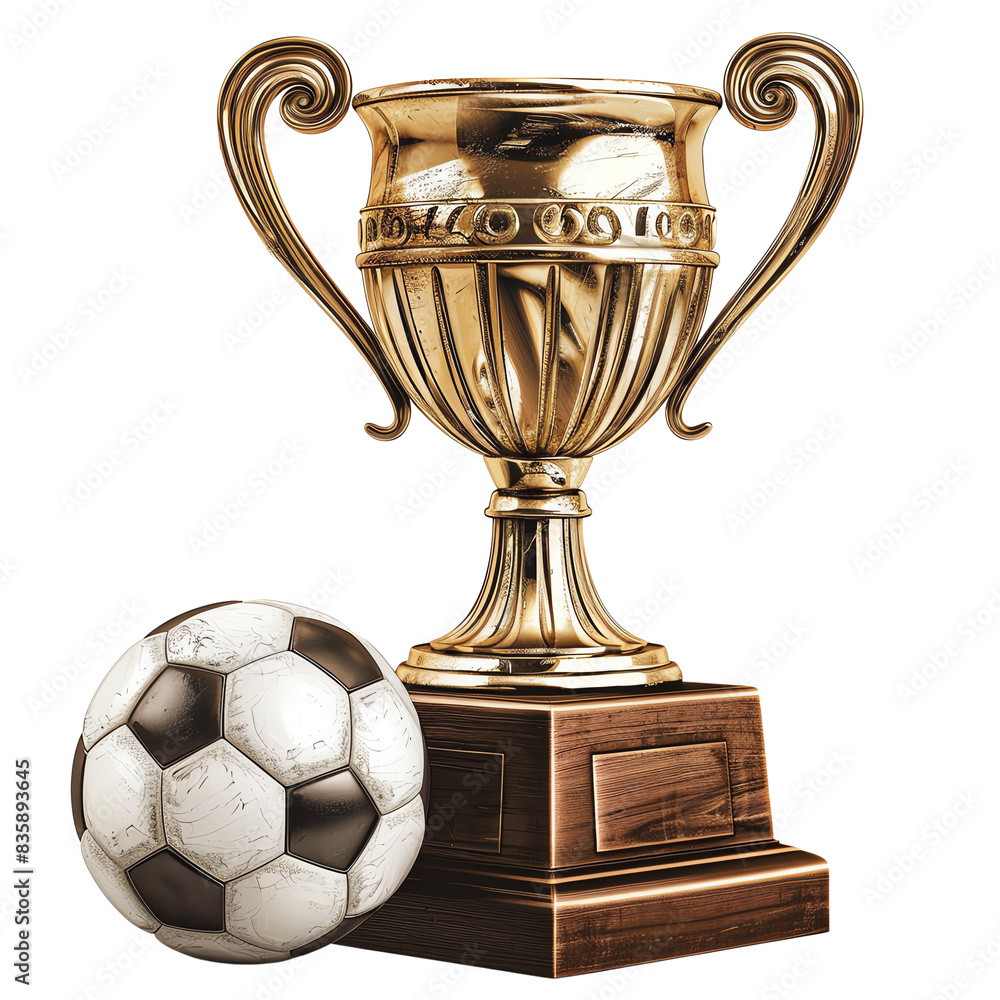 Golden Soccer Trophy with Football Golden Soccer Trophy with Football