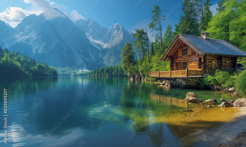 Lakeside Cabin With Mountain View Lakeside Cabin With Mountain View