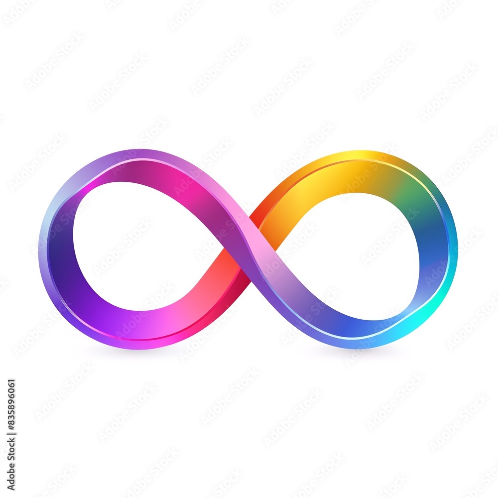 Infinity loop with rainbow gradient, asexual pride icon Infinity loop with rainbow gradient, asexual pride icon