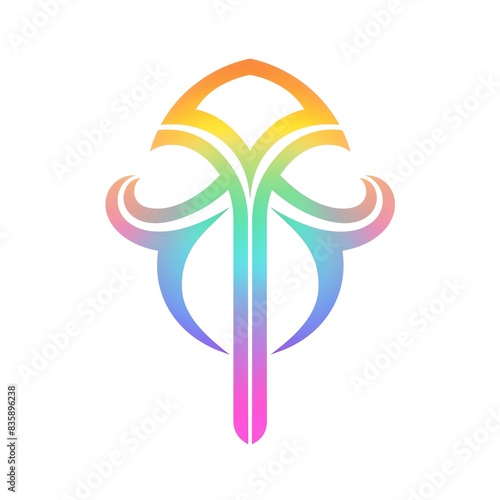 Labrys symbol in a rainbow gradient, LGBTQIA empowerment photo