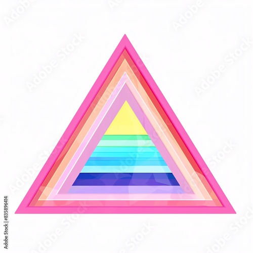 Pink triangle layered with rainbow colors, LGBTQIA history photo