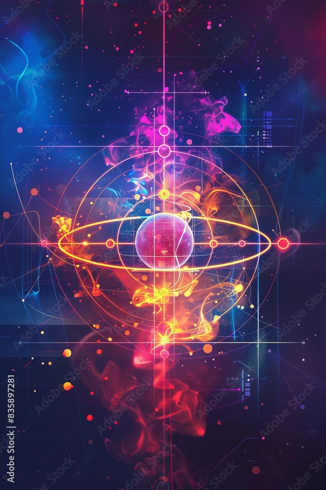 Atom graphic background Atom graphic background