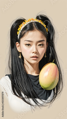 poster girl and mango  photo