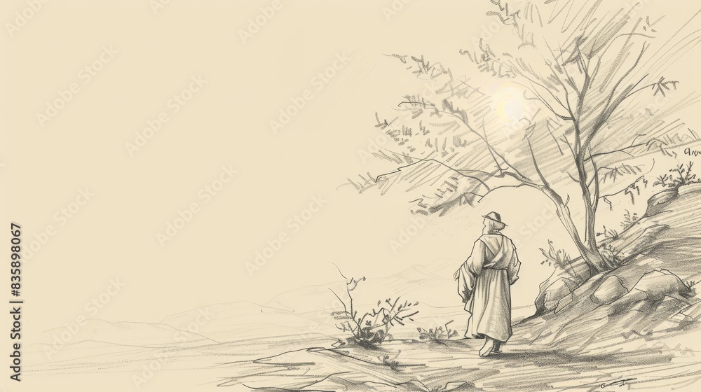 Psalms 57 Biblical Illustration: Prayer for refuge and deliverance, confidence in God's love, praising glory, Beige Background, copyspace Psalms 57 Biblical Illustration: Prayer for refuge and deliverance, confidence in God's love, praising glory, Beige Background, copyspace