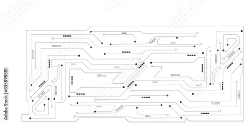 Abstract technology background, Abstract futuristic circuit board Illustration, Circuit board with various technology elements. Circuit board pattern for technology background