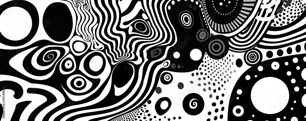 Obraz premium Black And White Abstract Pattern