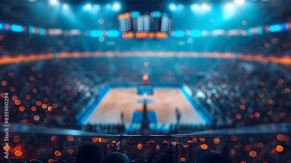 Fototapeta premium Luxury VIP Experience: Defocused View of a Basketball Arena Event