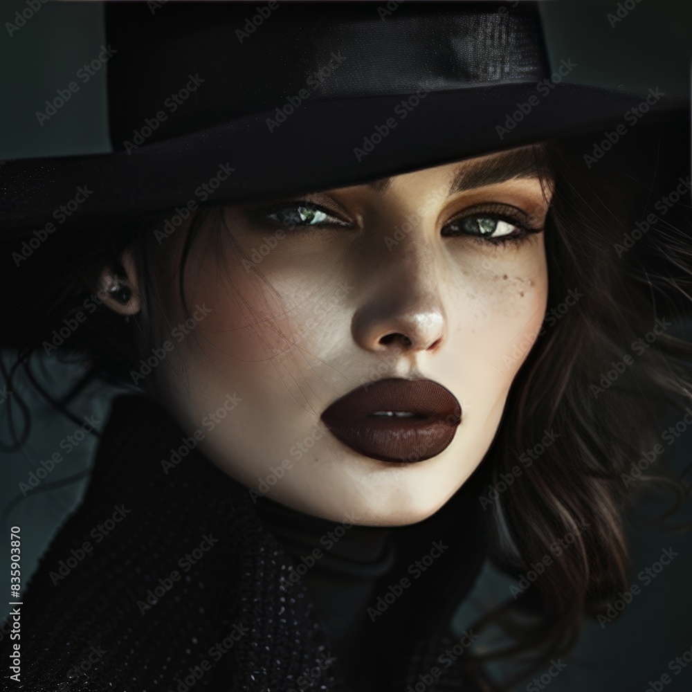 Elegant Woman in Chic Black and White Style with Vintage Fashion Aesthetic Elegant Woman in Chic Black and White Style with Vintage Fashion Aesthetic