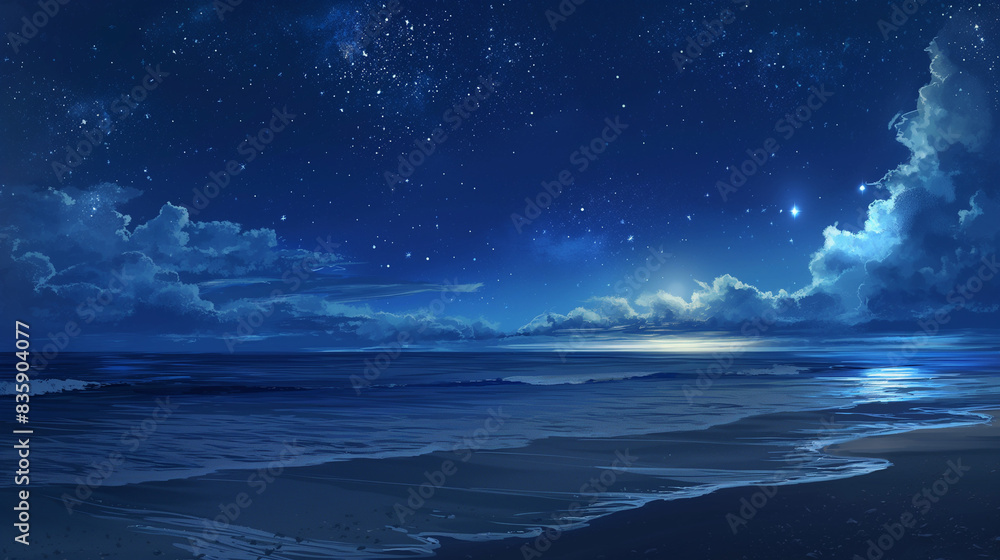 night sky and sea night sky and sea