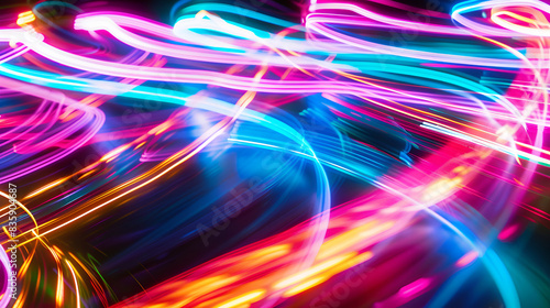 Abstract beautiful light background. Magic sparks on a dark background. Mystical speed stripes, glitter effect. Shine of cosmic rays. Neon lines of speed and fast wind. Glow effect, powerful energy 