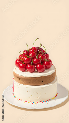 poster cake with cherry  photo