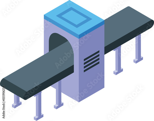 3d isometric design of an automated turnstile entry gate for subway or train stations