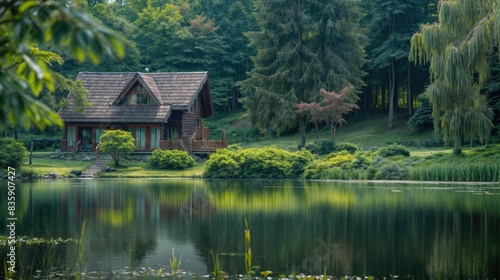 A house with green lake