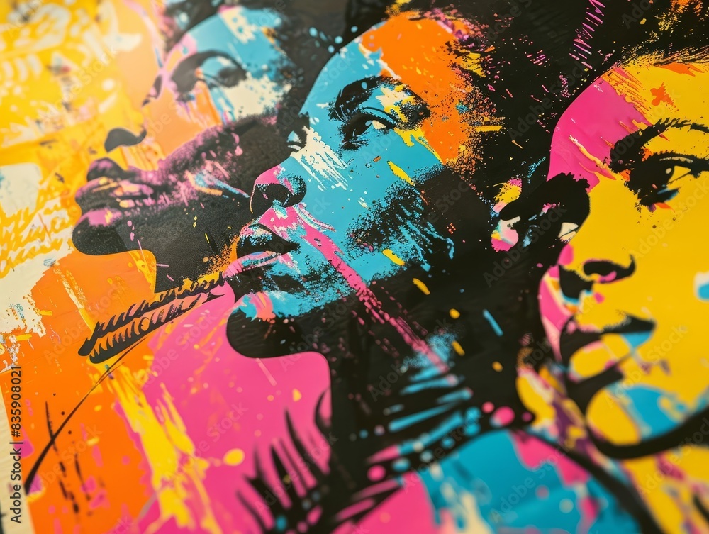 A closeup of a Juneteenth poster with a vibrant design A closeup of a Juneteenth poster with a vibrant design