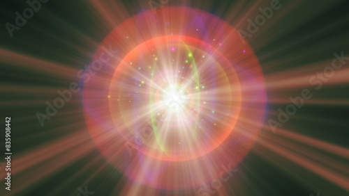 atom light ray glow abstract