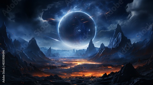 Aboard a research outpost orbiting a pulsar, scientists study the powerful beams of radiation emitted by the spinning neutron star, unlocking the secrets of its magnetic fields. Painting Illustration