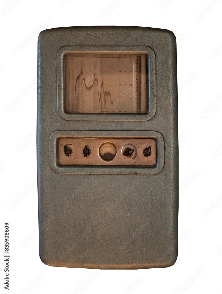 Fototapeta premium The old echosounder device on white, isolated