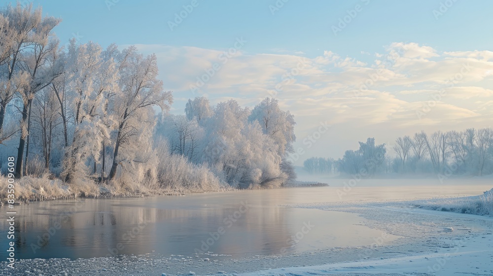 Scenic beauty on a chilly winter morning