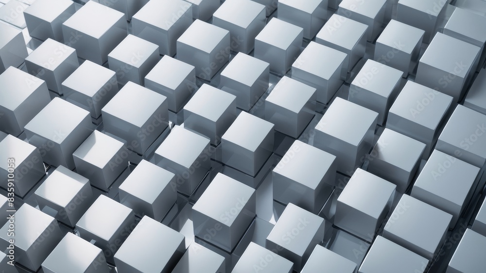 3D Render of Grey Glossy Cubes Innovative Tech Wallpaper 3D Render of Grey Glossy Cubes Innovative Tech Wallpaper