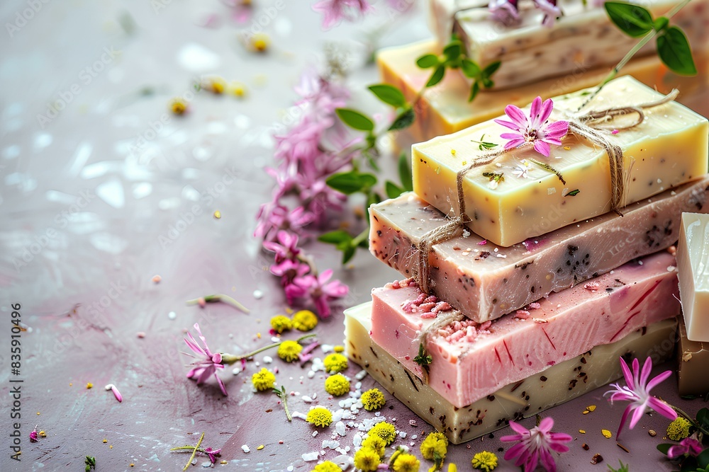 A bunch of soap bars stacked on top of each other A bunch of soap bars stacked on top of each other