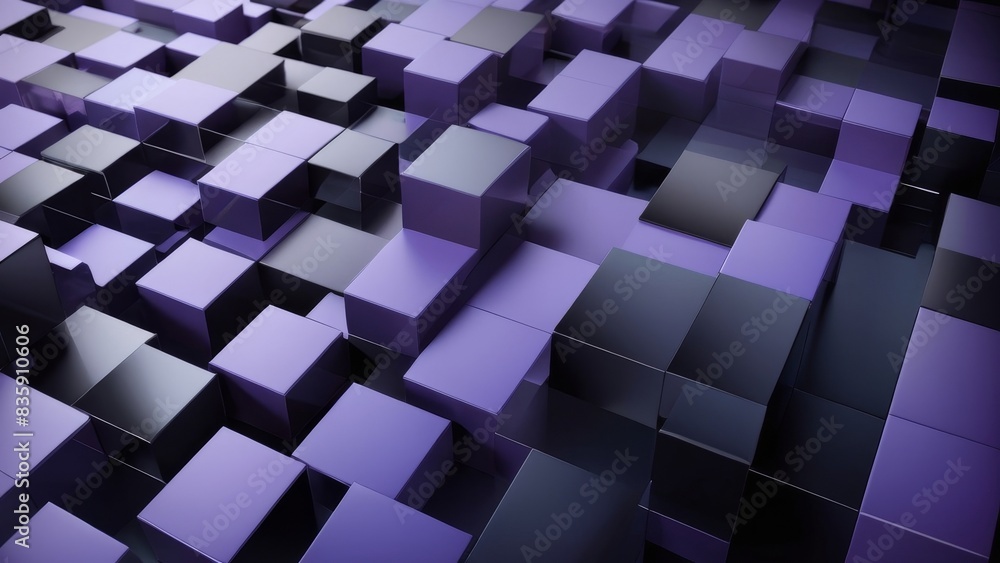 3D Render of Perfectly Aligned Glossy Blocks Purple and Black Innovative Tech Wallpaper 3D Render of Perfectly Aligned Glossy Blocks Purple and Black Innovative Tech Wallpaper