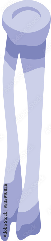 Digital illustration of purple ballet leg warmers in isometric view, suitable for dance themes