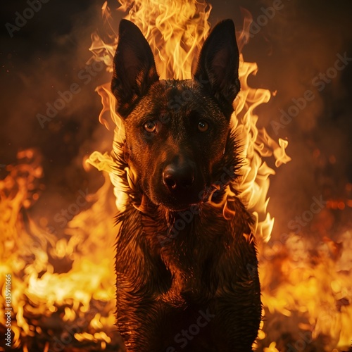 dog on fire