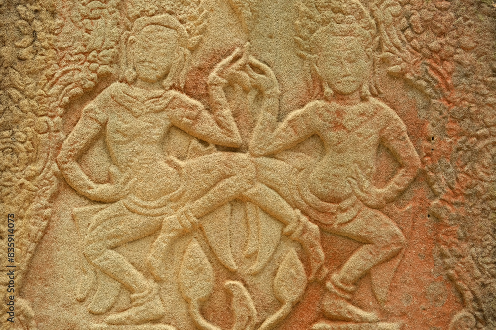ancient bas-reliefs on the Angkor Wat temple, Cambodia ancient bas-reliefs on the Angkor Wat temple, Cambodia