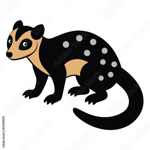 Solid color Common Spotted Cuscus animal vector design