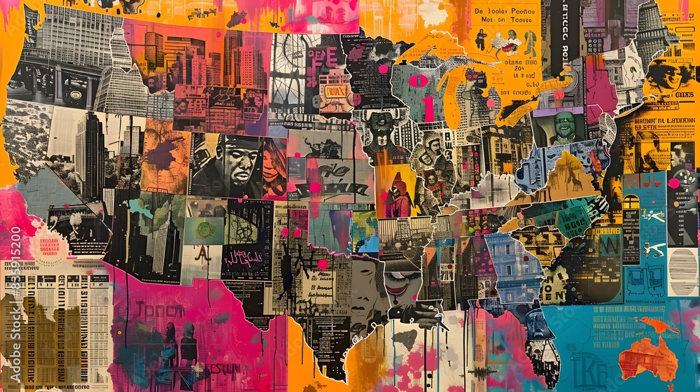 A vibrant mix of graffiti art covers a weathered brick wall A vibrant mix of graffiti art covers a weathered brick wall