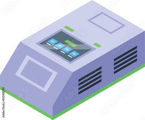 Vector graphic of a stylized isometric printer for office and design concepts