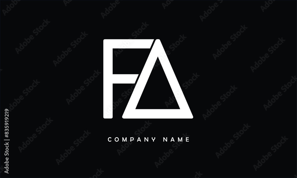 AF, FA, A, F Abstract Letters Logo Monogram AF, FA, A, F Abstract Letters Logo Monogram