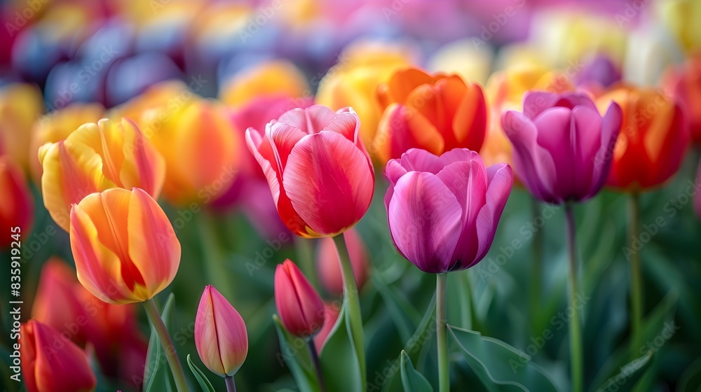 Vibrant Tulip Field at Dutch Floral Festival Showcasing Diverse Seasonal Splendor Vibrant Tulip Field at Dutch Floral Festival Showcasing Diverse Seasonal Splendor