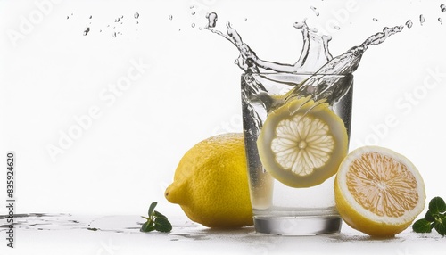 lemon splash in water