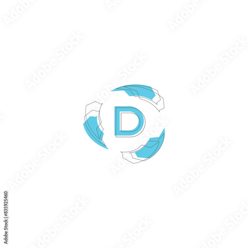 initial letter d minimal brand identity logo design