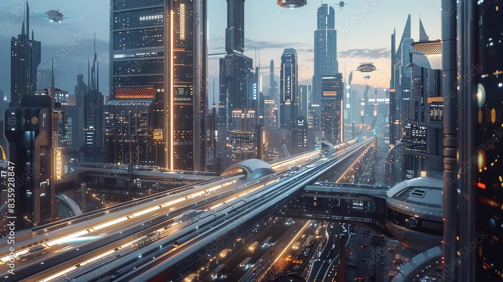 An AI-powered city skyline where smart systems optimize traffic flow, energy consumption, and urban living, showcasing the transformative potential of information technology An AI-powered city skyline where smart systems optimize traffic flow, energy consumption, and urban living, showcasing the transformative potential of information technology